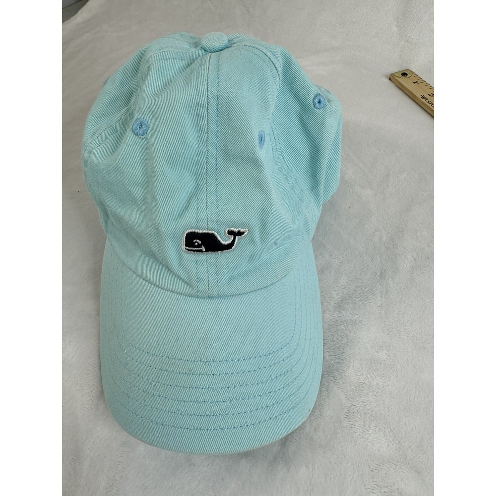 Vineyard Vines Strapback Baseball Cap Hat Light Blue Cotton Adjustable Whale